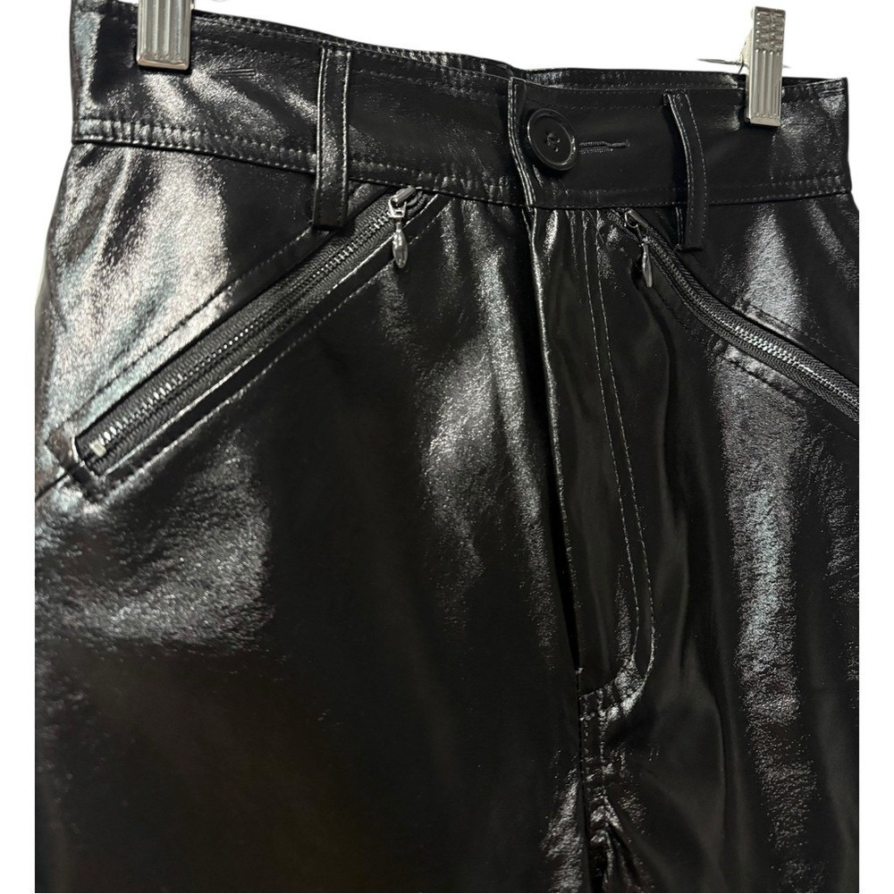 Nwt Misha Bertha Black Vegan Leather High Waist Crop Flare Pants Size 2 $238 — image 4 of 7